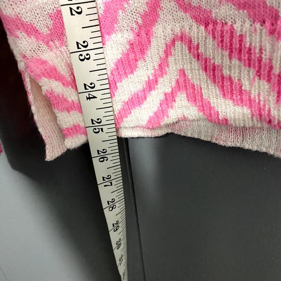 Lilly Pulitzer Edie Tropical Pin Zebron Pink V-neck Lightweight Preppy Sweater S - Picture 5 of 7